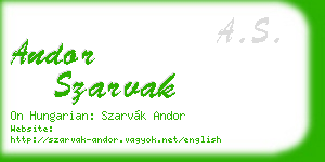 andor szarvak business card